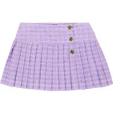 Acrylic Children's Clothing Versace Kids Medusa Pleated Tweed Skirt - Purple