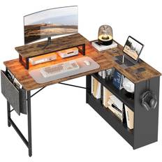 Gaming Desks Bestier 42' Open Cabinet Gaming Desk, L-Shaped Reversible