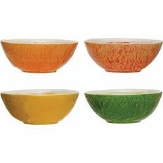 Dishwasher Safe Fruit Bowls Storied Home Hand-Painted Ceramic Set Fruit Bowl 4