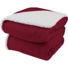 Biddeford Blankets analog comfort knit electric heated throw with natural sherpa