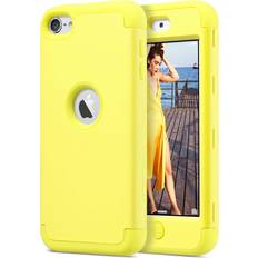 MP3 Players ULAK iPod Case for 7th 6th 5th generation iPod Touch 7 6 5 Case Heavy Duty Knox Armor Cover for Apple iPod Touch 5th/6th/7th Gen Yellow