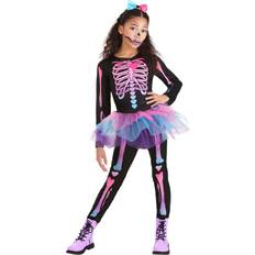 Skeletons Costumes Girls rainbow skeleton
