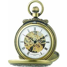 Pocket Watches Antique Gold Double Cover Mechanical Pocket