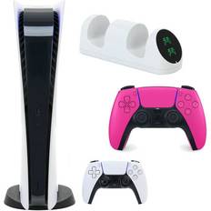 PlayStation 5 Disc Edition Call of Duty Modern Warfare II Bundle with Two  Controllers White and Nova Pink DualSense and Mytrix Hard Shell Protective  Controller Case 