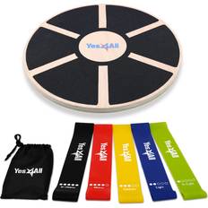 Yes4All Balance Boards Yes4All Special Combo Wooden Wobble Balance Board with Resistance Loop Bands