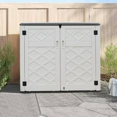 Bed Bath & Beyond Horizontal Plastic Storage Shed,White (Building Area )