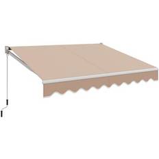 Costway Patio Awnings Costway 8.2 Feet Retractable Awning with Handle-Beige