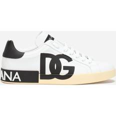 Dolce & Gabbana Calfskin nappa Portofino sneakers with DG logo print white_black
