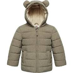 Rayon Outerwear Children's Clothing Rokka&Rolla Baby Boys' Fleece Hooded Puffer Jacket Beige textured Beige textured