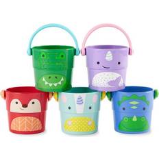 Bath Toys Skip Hop Zoo Stack & Pour Buckets 5-Pack New Design