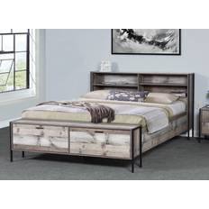 Passion Furniture Louis Philippe Black King Sleigh Wood Bed with High Footboard