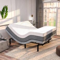 Electronic Adjustable Beds Renanim 14 Inch Luxury Cooling Gel Memory Queen Adjustable Bed