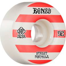 Rollen Bones STF V4 Wide Skateboard Wheels 4-Pack 52mm Patterns 103a White/Red