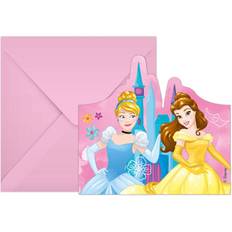 Gratulasjonskort & Innbydelseskort Procos Invitasjonskort Disneyprinsesser 6-pakning