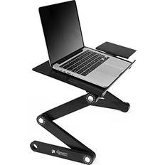 Laptop Stands Executive Office Solutions Portable Adjustable Aluminum Laptop Desk/Stand/Table Vented w/CPU Fans Mouse Pad Side Mount-Notebook-MacBook-Light Weight Ergonomic TV Bed Lap Tray Up/Sitting-Black