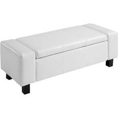 Homcom Faux Leather Cream White Storage Bench 41.8x15.8"