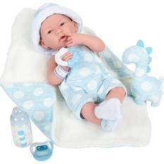 JC Toys La Newborn Girl Blue Outfit Doll 38cm & Accessories