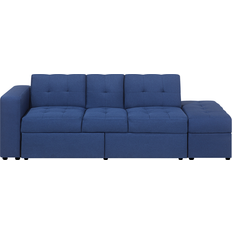 Beliani Falster with Stool Blue Sofa 210cm 3-Sitzer