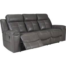 Faux leather reclining sofa Signature Design Jesolo Dark Gray Sofa 88" 3 Seater