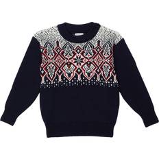 Boys Knitted Sweaters Children's Clothing Dale of Norway Children's Winterland Sweater - Navy Off-White Raspberry