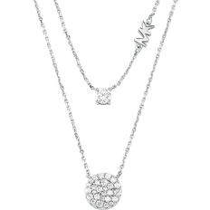 Michael Kors Precious Pavé Disc Layering Necklace - Silver/Transparent