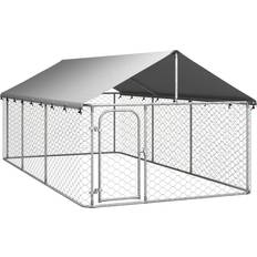 vidaXL Outdoor Dog Cage with Roof