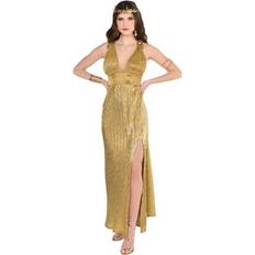 Amscan Adult Roman Goddess Dress Gold