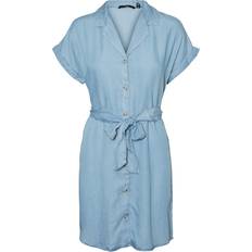 Skjortekjoler Vero Moda Short Shirt Dress - Light Blue Denim