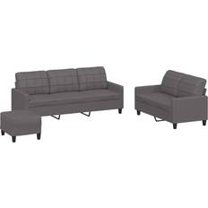 vidaXL 3-piece sofa set with cushions Sofa 138cm 3-Sitzer