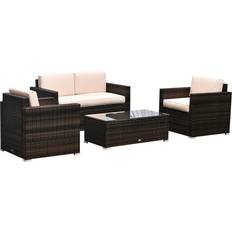 Wicker patio furniture set OutSunny 841-086V01BG