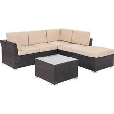 SunCrown Sectional Sofa 4-Piece Outdoor Lounge Set