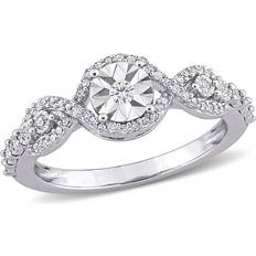 Wedding and engagement rings Gem & Harmony Twist Ring - Silver/Diamonds