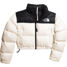 The North Face Bomber Jackets - Women Clothing The North Face Women’s Nuptse Short Jacket - Gardenia White/TNF Black