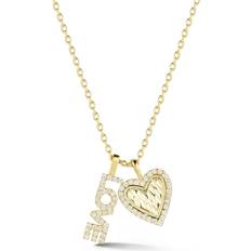 Gold Plated Necklaces Saks Fifth Avenue Vermeil Love Necklace - Gold/Transparent