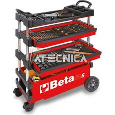 Beta C27S-R 15 in. Folding Tool Utility Cart for Portable Use-Red, Tools Not Included