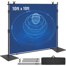 Lighting & Studio Equipment Vevor Backdrops Stand 10 x 10 Ft Heavy Duty Adjustable Background Stand with Steel Base Photography Backdrops Stand Kit for Parties Wedding Photo Video Studio with 1 Carrying Bag