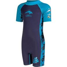 Konfidence shortie swimsuit made with e-flex blue palm maui 4-5 Jahre
