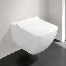 Villeroy & Boch Wand-Tiefspül-WC, DirectFlush, mit WC-Sitz SlimSeat, Combi-Pack, 4626RSR1, weiß