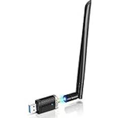 Wireless USB WiFi Adapter for PC - 1300Mbps Dual 5Dbi Antennas 5G/2.4G WiFi  Adapter for Desktop PC Laptop Windows11/10/8/7/Vista/XP, Wireless Adapter