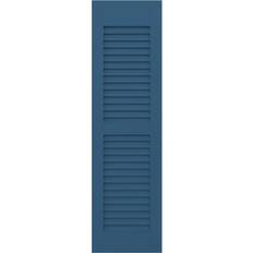 Wood Paints Ekena Millwork Millwork Americraft 12 2-Equal Louver Real Shutters Wood Paint Blue