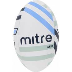Rugbyballer Mitre Grid Rugby Ball white/black/blue