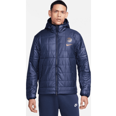 Men - Suede Jackets Nike Paris Saint-Germain Men's Fleece-Lined Hooded Jacket Blue