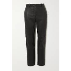 Lynch Straight Fit Leather Pants Black
