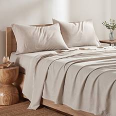King Bed Sheets DKNY Pure Washed Linen 160 Thread Count Bed Sheet Beige (274.32x)