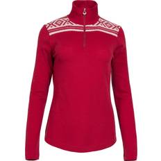 Overdeler Dale of Norway Women’s Cortina Basic Superfine Merino Sweater - Raspberry/Off White