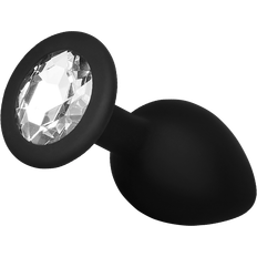 EIS Dildos EIS Silikon-Analdildo mit Kristall, S, 7 cm schwarz transparent
