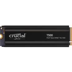 2 Festplatten Crucial T500 with heatsink 2TB PCIe Gen4 NVMe M.2 SSD