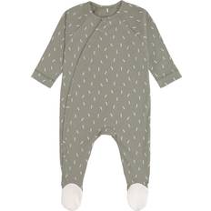 Bio-Baumwolle Schlafanzüge Lässig Pyjama GOTS mit Fuß 62/68 Speckles olive