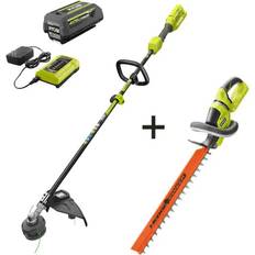 Ryobi 40V Expand-It Cordless Attachment Capable String Trimmer and Hedge Trimmer with 4.0 Ah Battery and Charger