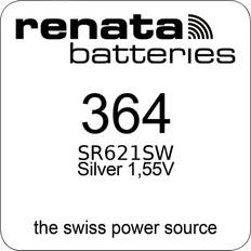 Renata Batterien & Akkus Renata 364 Silberoxid-Knopfzelle, 364, 19 mAh, 6,8 x 2,1 mm